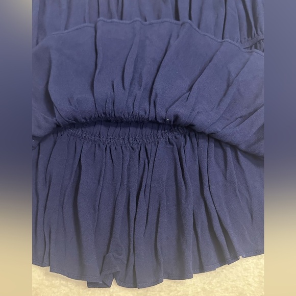 Free the Roses Blue Pleated Flutter Sleeve Tank Top Size L - Picture 6 of 13